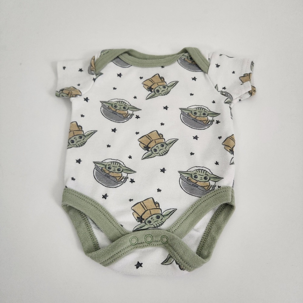 Star Wars Grogu Baby Yoda‎ Bodysuit size 0-3M Short Sleeve One Piece